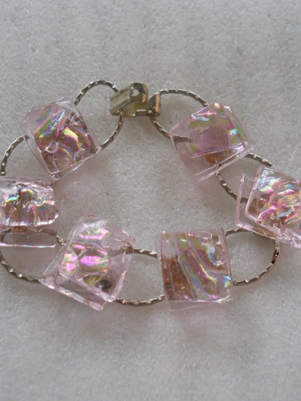 Dichroic Pink Glass Bracelet   930
